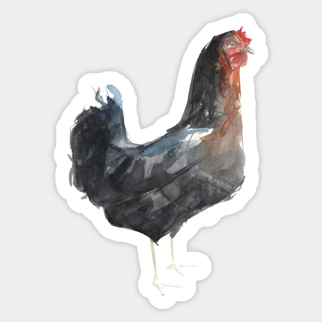 Watercolor Hen Sticker by Khasis